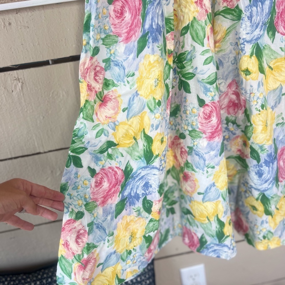 Willow Ridge Vintage Floral Dress with Yellow and Pink Accents - Picture 4 of 7